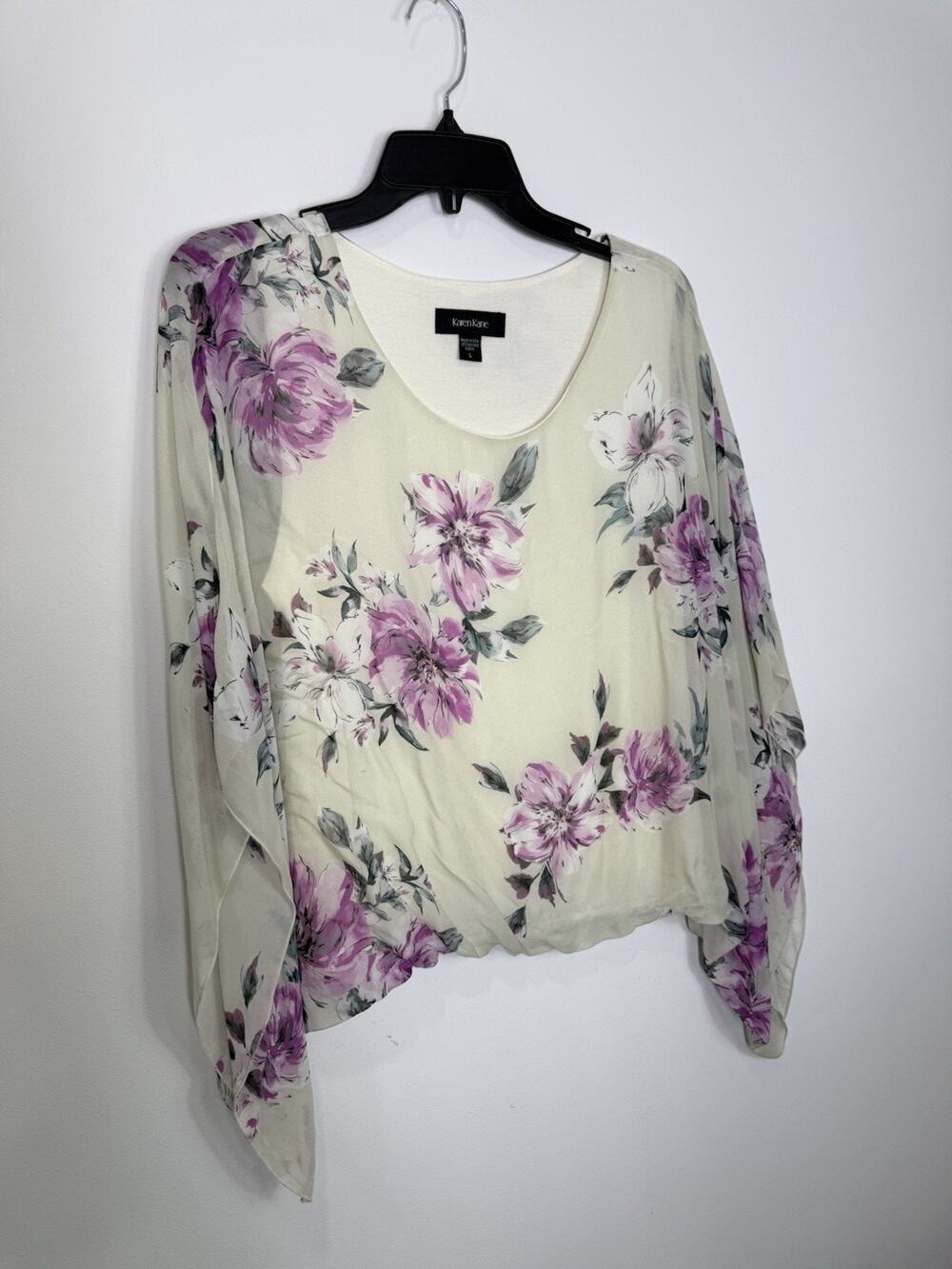 Karen kane sz 1X Blouse floral print short dolman sleeve top